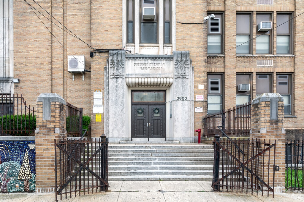 Joseph H Brown School entrance in Holmesburg.