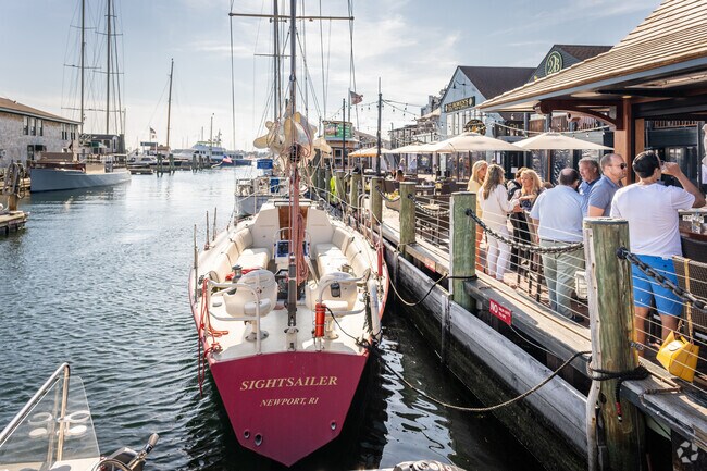 Raise a glass and savor the sights and flavors of waterfront dining at Bowen's Wharf in Newport.