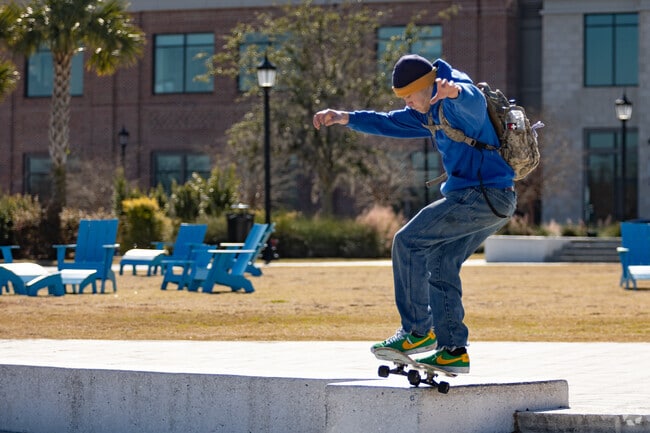 Hitch Village-Fred Wessels is a great spot for skateboarding.