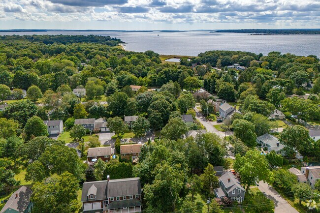 This aerial view of the Annawomscutt neighborhood shows the grid pattern of the streets.