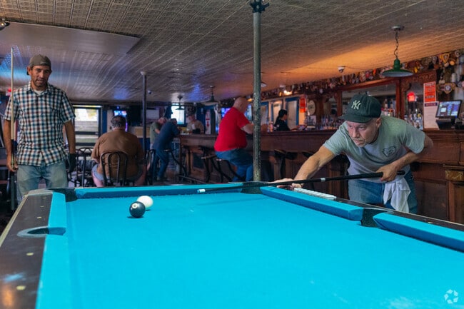 Locals like to play pool at Rohman’s Pub in Shohola, PA.