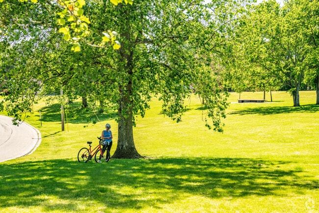 Traceside offers plenty of green space and is bike-friendly.