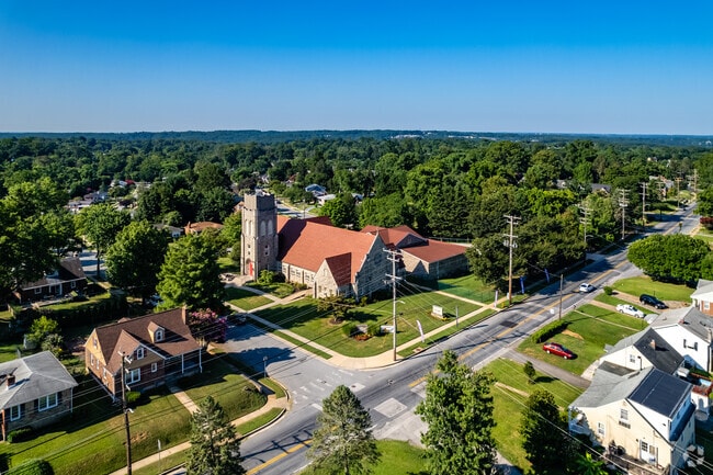 A beautiful afternoon view of St Paul Lutheran School in Catonsville, MD.