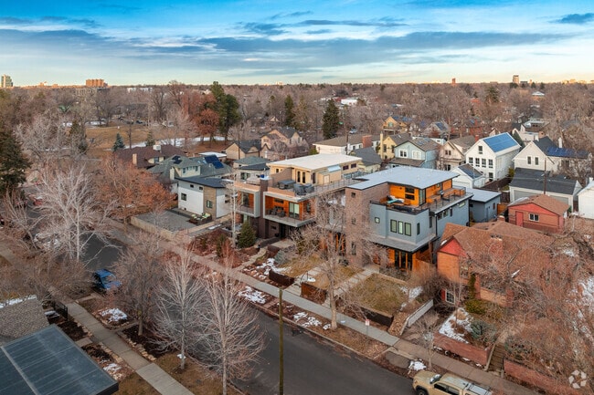 Newer duplexes in Platt Park are often quite large and feature rooftop patios.