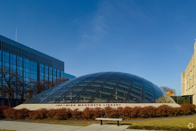 Mansueto Library is located on the campus of the University of Chicago.