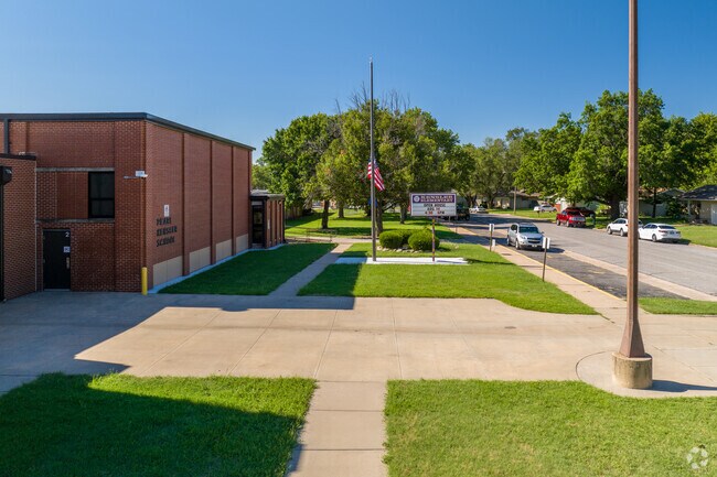 Kensler Elementary School is surrounded by lots of green space.