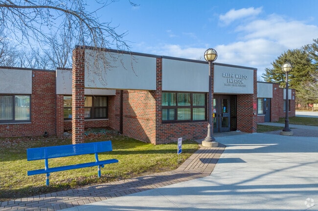 The main entrance at Ralph Waldo Emerson Elementary School.