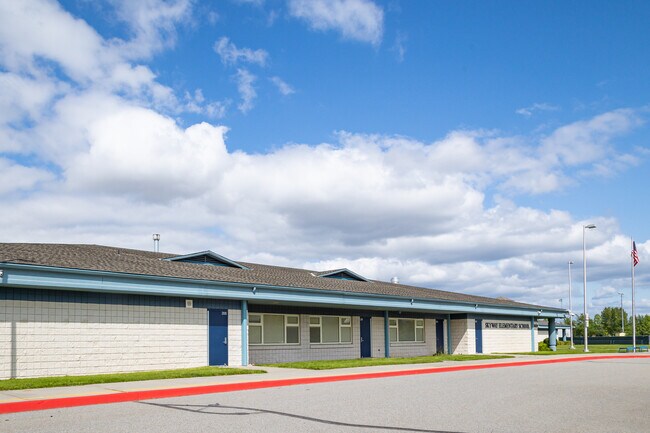 Bus loading zone at Skyway Elementary.