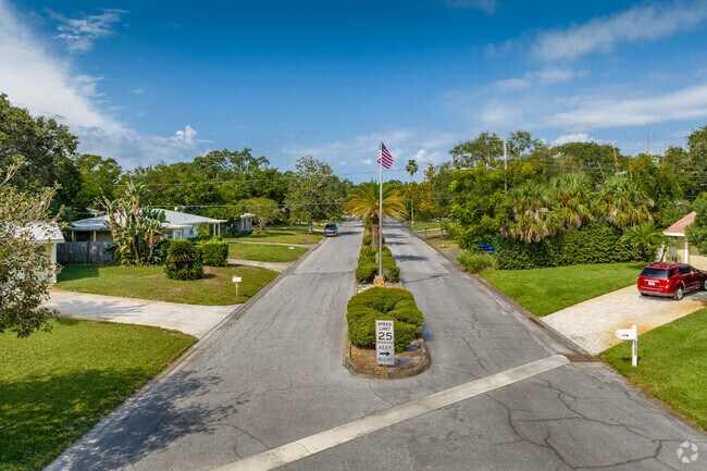Belleair Bluffs features quiet streets lined with Florida homes on spacious private lots.