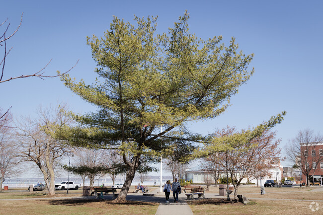 Piermont's Flywheel Park is the perfect spot to take in a shaded view of the Hudson River.