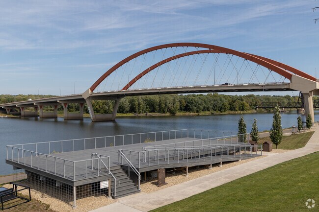 A special platform for viewing events on the Mississippi River in Stillwater.
