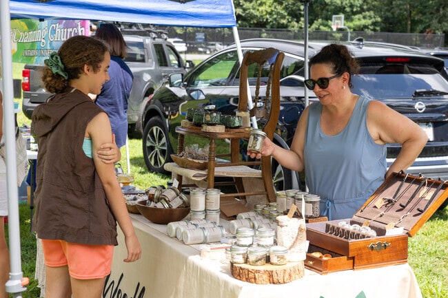 Another satisfied customer at the Rockland Farmers Market in Rockland.