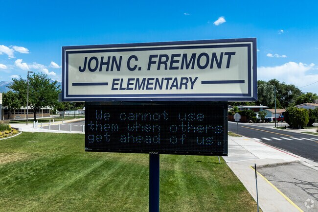John C. Fremont Elementary School’s electronic sign keeps families up to date.