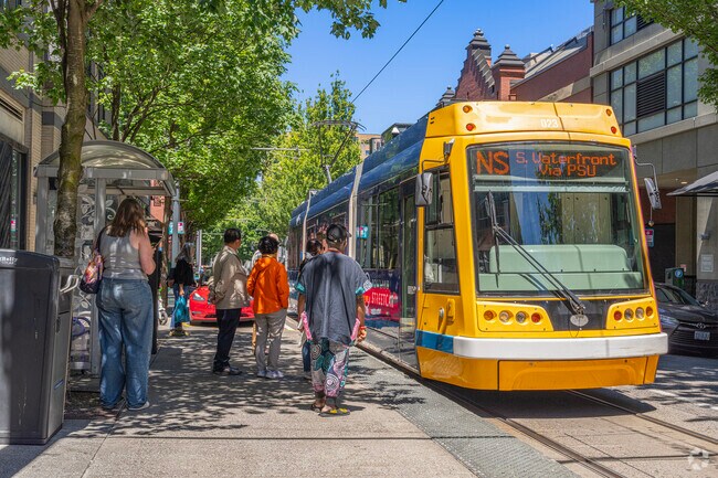The Max lightrail and Tri-Met buses can take you anywhere you need to go in the Pearl District.