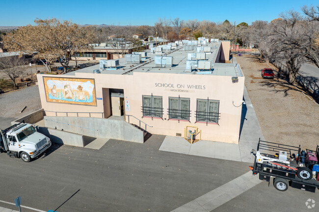 The front entrance of School On Wheels.