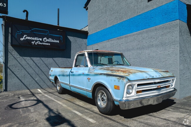 Executive Collision in Flourtown calls back to an earlier time with its front decour.