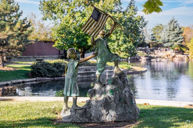 This statue at Eastborough Park is one of many unique finds near Village.