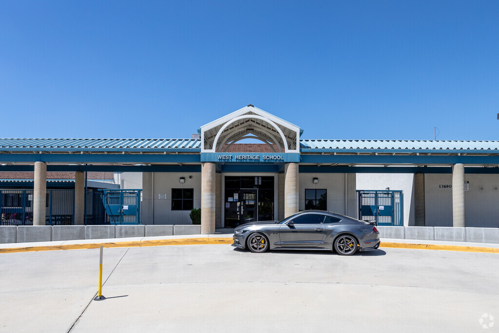 West Heritage Elementary School entrance welcomes student grades K-5.