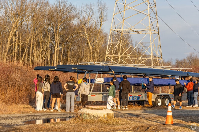 Princeton University’s rowing crew makes use of nearby Mercer Lake for practice and training in Mercerville, NJ.