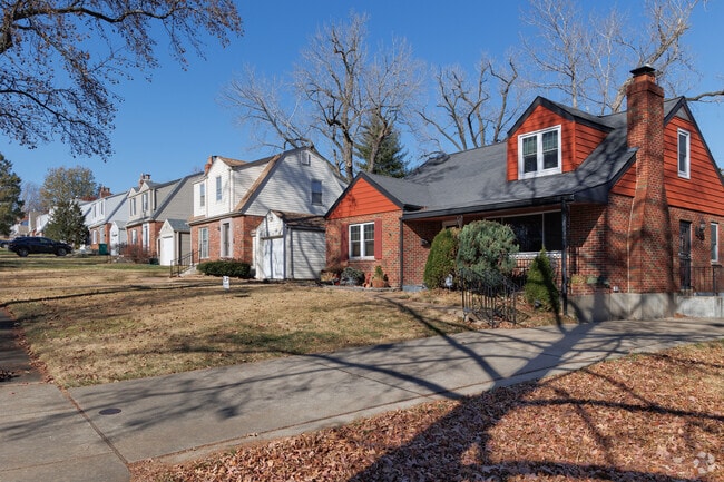 Single-family homes appear on evenly spaced and sizes lots in the Greendale neighborhood.