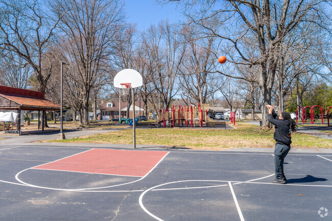 Shoot some hoops on the courts at Brookline Park.