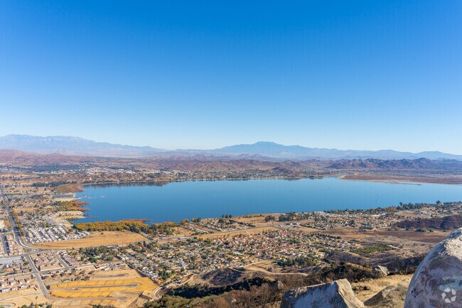 Experience the stunning view of Lake Elsinore from the mountaintop.