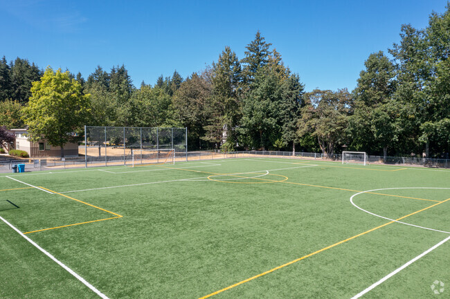 Ridgecrest Elementary School has modern turf for students to use.