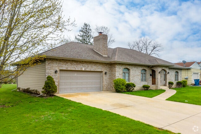 Brick style rancher homes with plenty of yard space and an attached garage are common in Crete.