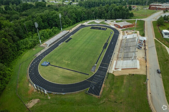 There is a racetrack at Powdersville Elementary School.