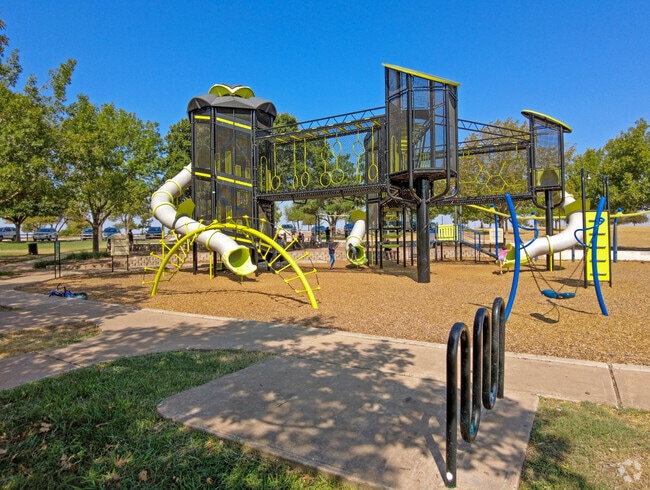 Children love playing at the Joanne Land Playground at Old Settlers Park in Round Rock, TX.