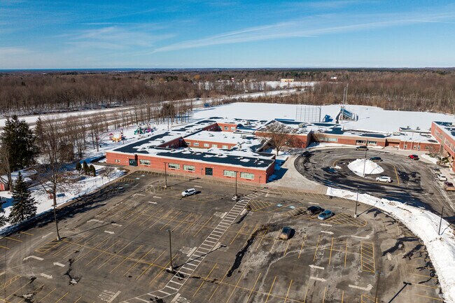 The main parking lot for family and staff at Sandy Creek Elementary in Sandy Creek.