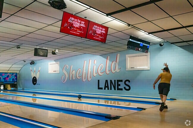 A bowler shows off his form at Sheffield Lanes in New Sheffield.