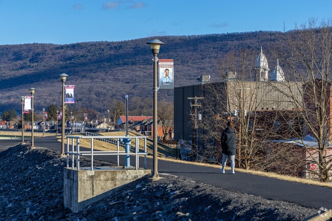 The Levee Trail in Lock Haven offers a great place for locals to get exercise along the river.