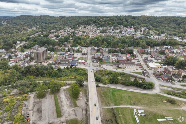 Aerial of Trafford facing East.
