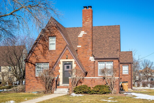 Grimes is home to some quaint brick bungalows around the center of town.