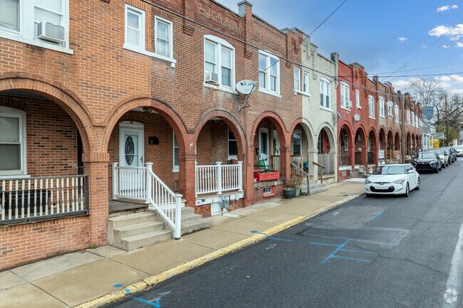 Hellertown has colorful brick rowhomes.