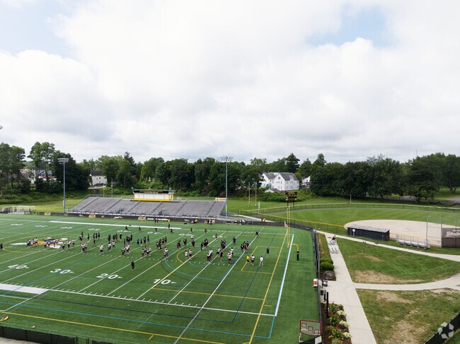 The yellow jacks training at AIC in the Bay area of Springfield, MA.
