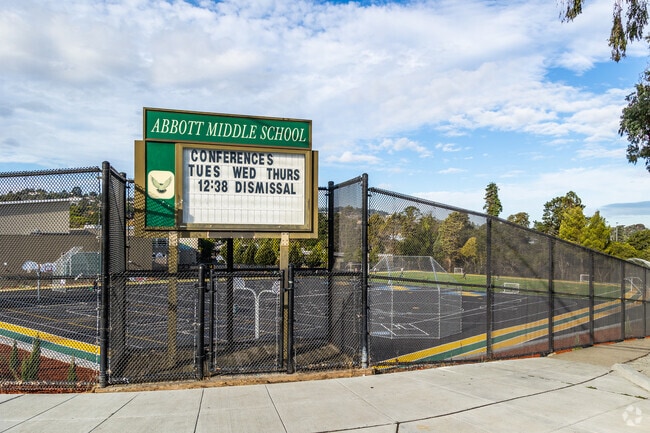 Abbott Middle School has a large sports  field complex.
