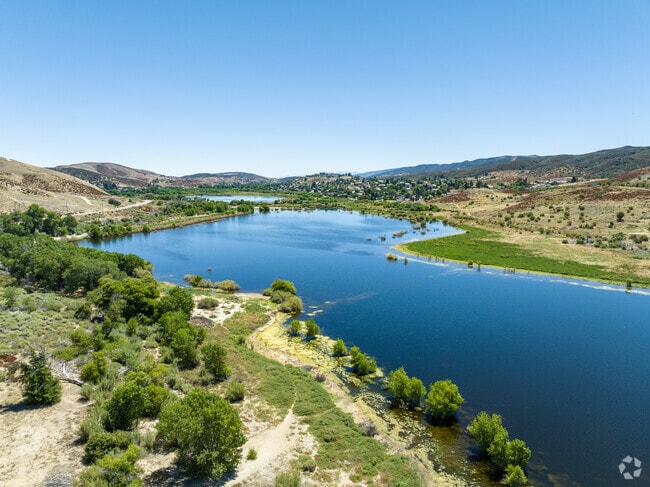 A beautiful view of Lake Elizabeth and the homes that line the shore.
