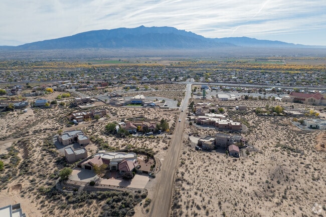 Homes in Tampico sit on open desert lots with sweeping views of the Sandia Mountains.