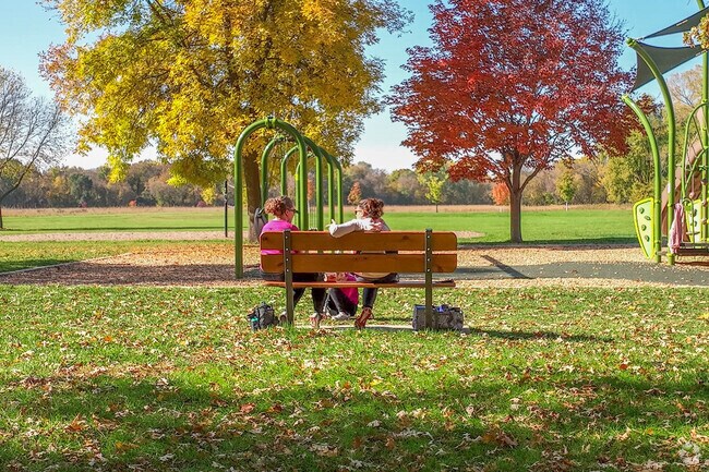 Friends can come together and relax while watching their kids at Fairview Park in Hawthorne.