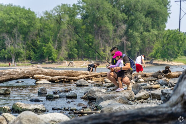 Eidem families can enjoy fishing together along the shoreline at Mississippi Gateway Park.