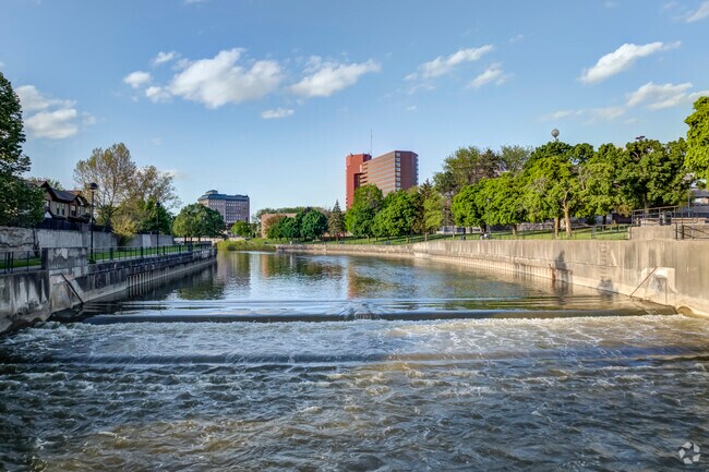 The Flint River flows through downtown Flint.