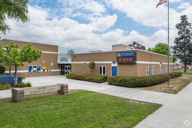 An entrance view to McKinley Elementary School located near Burlingame in North Park.