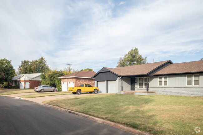 Rows of ranch-style homes line The Village’s quiet streets.
