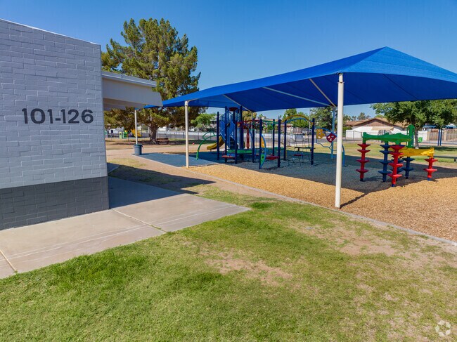 Students at Ironwood Elementary can take advantage of the covered playground on hot sunny days.