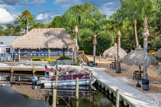 Homosassa Springs many tiki hut style restaurant's like the Freezer.