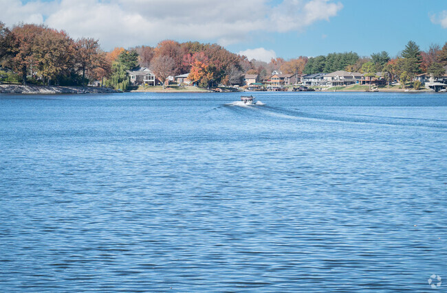 A boater can be seen enjoying the lake in the Holiday Shores area.