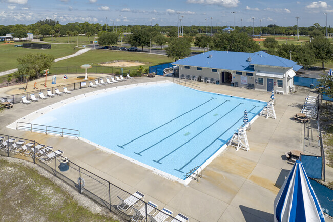 Locals can cool off at the Lakewood Park swimming pool in Lakewood Regional Park.