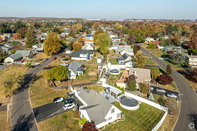 Forsythia Gate is part of the original Levittown planned communities and features small homes.